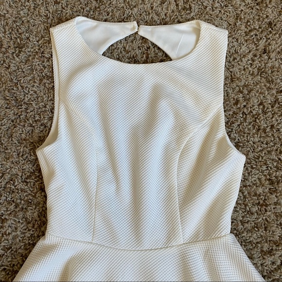 Lulu’s Gal About Town Open Back Skater Fit and Flare Dress White Mini Dress - Picture 2 of 16